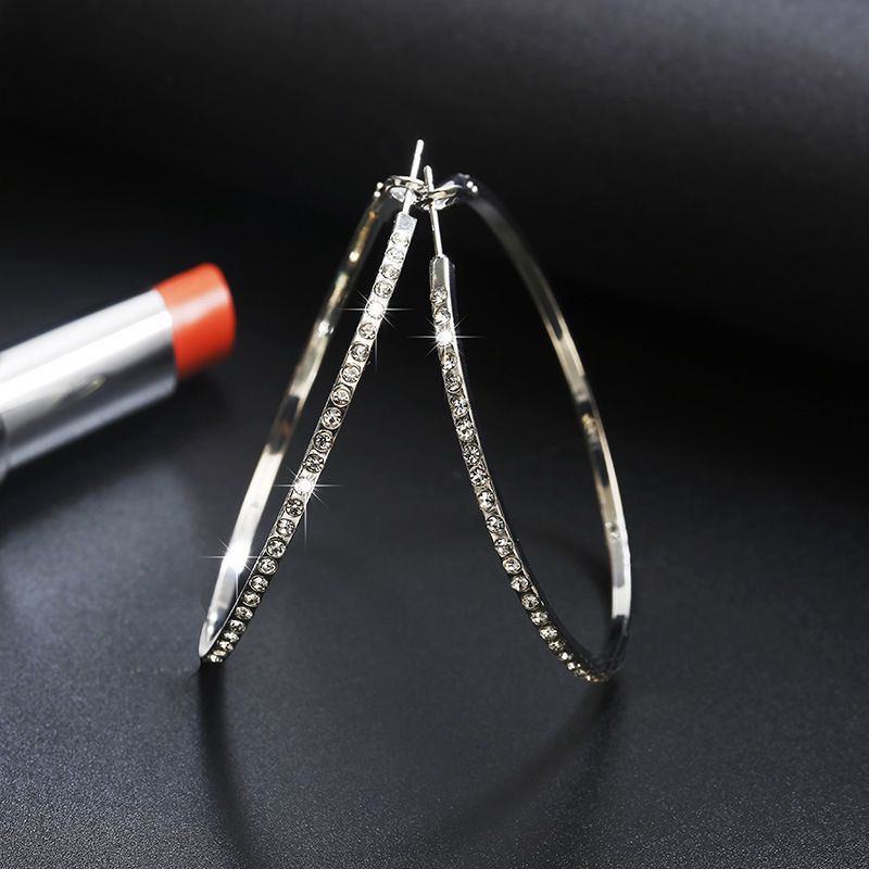 Iced Big Round Hoop Earrings